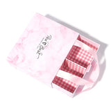 Pink Plaid Jewelry Box 14*12*5cm Ribbon Portable Gift Ornament Box