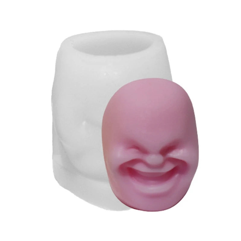 Human Head Expression Candle Silicone Mold for DIY Aromatherapy Gypsum Ornament