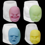 Human Head Expression Candle Silicone Mold for DIY Aromatherapy Gypsum Ornament