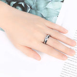 Ceramic Rhinestone Women Rings with CZ Crystal, Wedding Gift