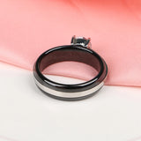 Ceramic Rhinestone Women Rings with CZ Crystal, Wedding Gift