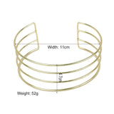 4 Layered Metal Torques Neck Choker Necklace for Women