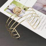 4 Layered Metal Torques Neck Choker Necklace for Women