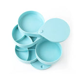 4 Layers Jewelry Storage Box Rotating Organizer with Cover