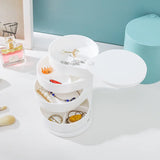 Rotating Jewelry Storage Box Makeup Holder Earring Organizer Display Rack