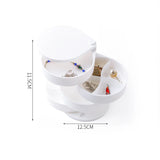 Rotating Jewelry Storage Box Makeup Holder Earring Organizer Display Rack