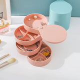 Rotating Jewelry Storage Box Makeup Holder Earring Organizer Display Rack