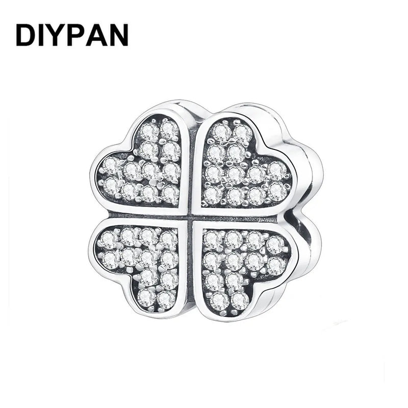 Four Leaf Clover Clip Charm for Pan Bracelet DIY Jewelry Berloque