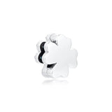 Four Leaf Clover Charm Green Stones 925 Silver DIY Beads