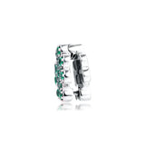 Four Leaf Clover Charm Green Stones 925 Silver DIY Beads