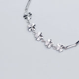 Four Leaf Clover Flower Bracelets Silver 925 Jewelry Girls