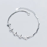 Four Leaf Clover Flower Bracelets Silver 925 Jewelry Girls
