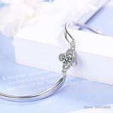 Sterling Silver Four Leaf Clover Moissanite Bracelet