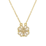 Four Leaf Clover Necklace Magnetic Heart Clavicle Chain Choker Jewelry