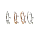 Pearl Zircon Circle Hoop Earrings Pave CZ Hip Hop Women Gift Jewelry