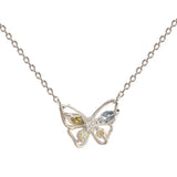 Four Seasons Zircon Butterfly Pendant Necklace Women S925 Sterling Silver