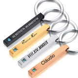 Custom Engraved Stainless Steel Bar Keychain