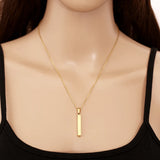 Personalized Square Bar Name Engraving Necklace Stainless Steel Pendant