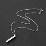 Personalized Square Bar Name Engraving Necklace Stainless Steel Pendant
