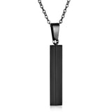 Personalized Square Bar Name Engraving Necklace Stainless Steel Pendant