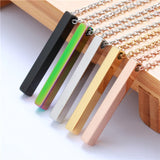 Personalized Square Bar Name Necklace Stainless Steel Pendant Women/Men Gift