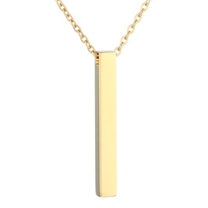 Personalized Square Bar Name Necklace Stainless Steel Pendant Women/Men Gift