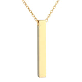 Personalized Square Bar Name Necklace Stainless Steel Pendant Women/Men Gift