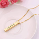 Personalized Square Name Necklace Stainless Steel Pendant Necklace