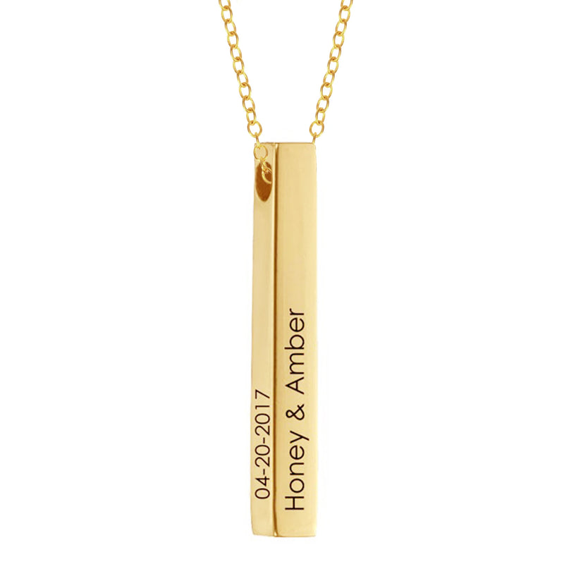 Personalized Square Name Necklace Stainless Steel Pendant Necklace