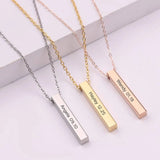 Personalized Square Name Necklace Stainless Steel Pendant Necklace