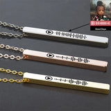 Custom Engraved Stainless Steel Music Code Necklace