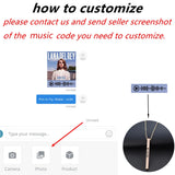Custom Engraved Stainless Steel Music Code Necklace