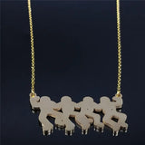 Skull Dance Chain Necklace Stainless Steel Pendant Necklaces for Women N4056