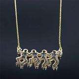 Skull Dance Chain Necklace Stainless Steel Pendant Necklaces for Women N4056