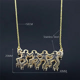 Skull Dance Chain Necklace Stainless Steel Pendant Necklaces for Women N4056
