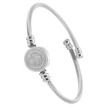 Four-leaf Clover Womens Bracelet Stainless Steel Spiral Adjustable Wire