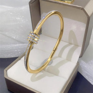 Four-leaf Clover Bracelet Zircon Titanium Steel Jewelry
