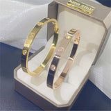 Four-leaf Clover Bracelet Zircon Titanium Steel Jewelry