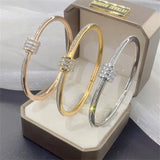 Four-leaf Clover Bracelet Zircon Titanium Steel Jewelry