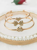 Four Leaf Flower Bangle Steel Bracelet