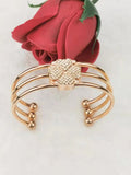 Four Leaf Flower Bangle Steel Bracelet