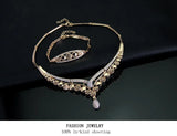 4-Piece Necklace Ring Earrings Set for Weddings and Parties