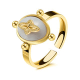 Star Shell Titanium Steel Ring European American Retro Open Ring