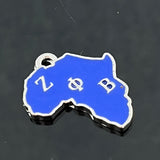 Alloy Map Pendant Sisters Sorority Club Four Colors Letter Accessory