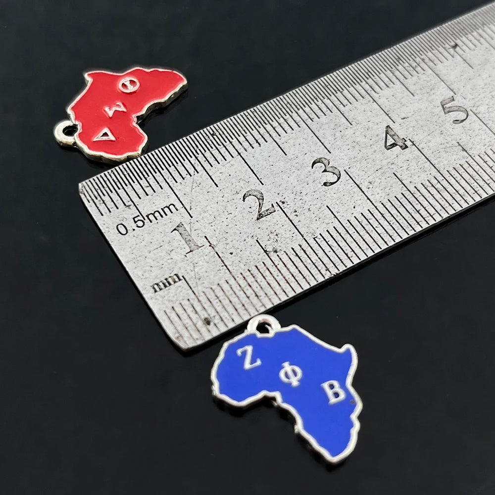 Alloy Map Pendant Sisters Sorority Club Four Colors Letter Accessory