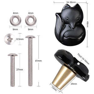 Fox Animal Stone Knobs Wardrobe Door Pull Handles