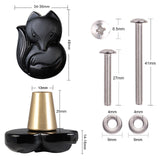 Fox Animal Stone Knobs Wardrobe Door Pull Handles