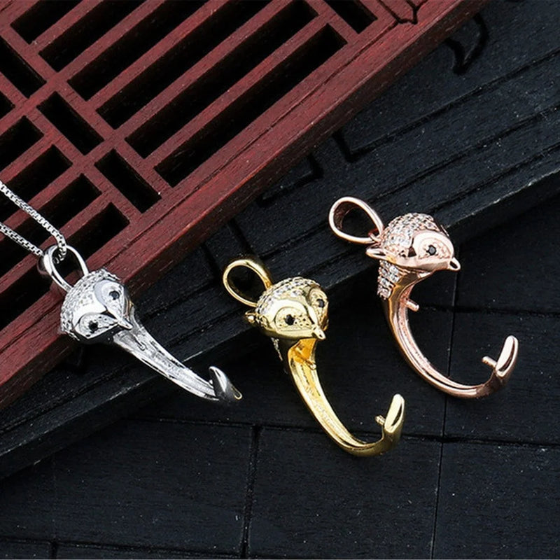 Fox Pendant Blank For 12mm Round Beads/Pearls Plated 925 Silver