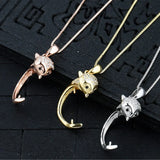 Fox Pendant Blank For 12mm Round Beads/Pearls Plated 925 Silver