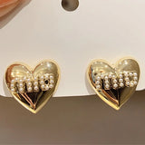 Foxanry Pearl Stud Earrings Prevent Allergy For Women Girls Jewelry Gift